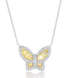 NICOLE ROSE LARGE YELLOW SAPPHIRE AND DIAMOND BUTTERFLY PENDANT