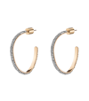 Demarson Mini Calypso Curve Crystal Hoop Earrings In Gold/white/crystal