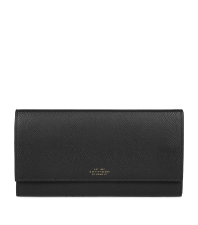Smythson Leather Marshall Travel Wallet In Black
