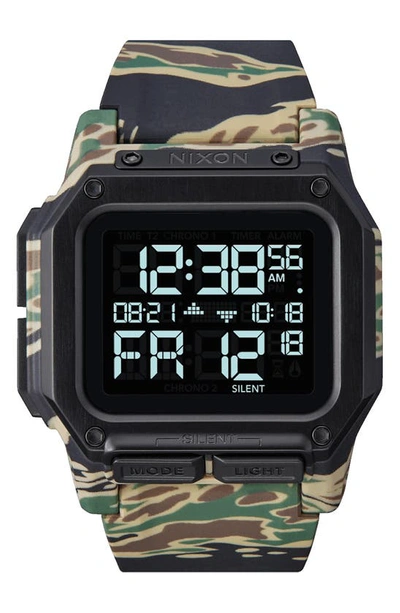 Nixon Regulus Digital Watch, 46mm In Tiger Camo