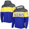 Starter Men's  Heather Charcoal, Royal Los Angeles Rams Extreme Pullover Hoodie In Heather Gray