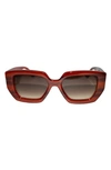 Fifth & Ninth Rue 67mm Polarized Square Sunglasses In Mahogany/ Brown
