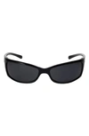 Fifth & Ninth Rocket 67mm Polarized Wraparound Sunglasses In Black/ Black