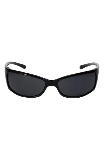 Fifth & Ninth Rocket 67mm Polarized Wraparound Sunglasses In Black