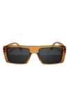Fifth & Ninth Atlas 54mm Polarized Rectangular Sunglasses In Caramel/ Black