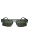 Fifth & Ninth Atlas 54mm Polarized Rectangular Sunglasses In Gray/ Olive
