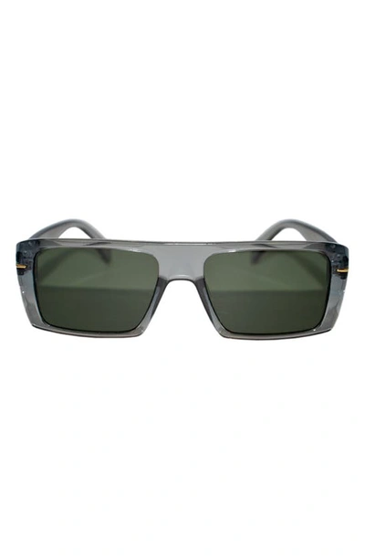 Fifth & Ninth Atlas 54mm Polarized Rectangular Sunglasses In Gray/ Olive