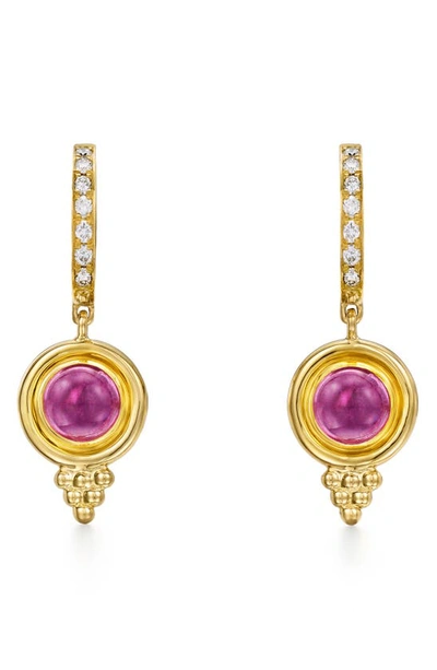 Temple St. Clair Women's Classic 18k Gold, Diamond & Pink Tourmaline Temple Earrings In Yellow Gold