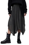 Allsaints Lerin Skirt In Black Metallic