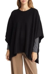 Vince Funnel Neck Knit Cashmere Poncho In Black