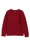 Nordstrom Kids' Cable Cotton Blend Sweater In Red Tibetan