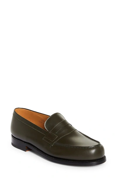 Jm Weston 180 Penny Loafer In Green