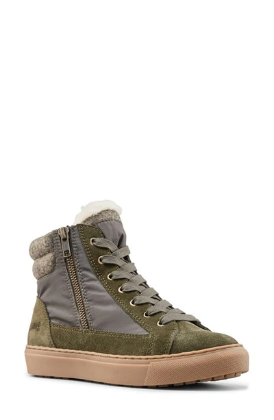 Cougar Dax Waterproof High Top Sneaker With Faux Shearling Trim In Green