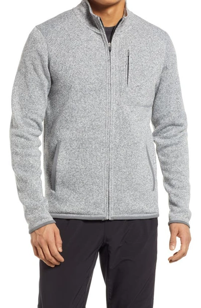 Zella Repurpose Fleece Zip Sweater In Grey Shade