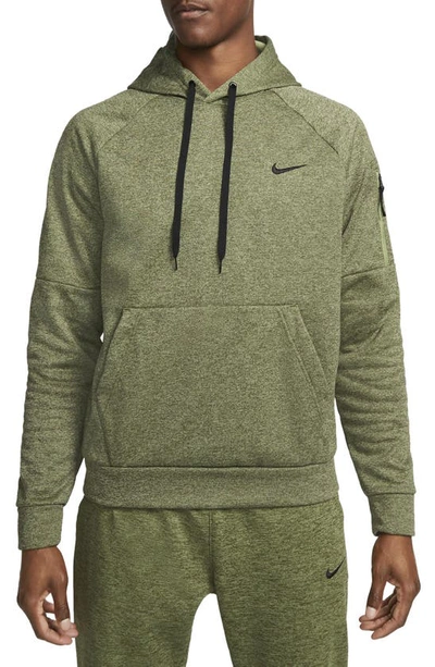 Nike Therma-fit Pullover Hoodie In Rough Green/heather/alligator