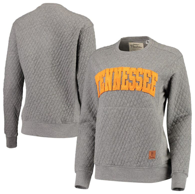 Pressbox Heathered Gray Tennessee Volunteers Moose Applique Quilted Crewneck Sweatshirt In Heather Charcoal