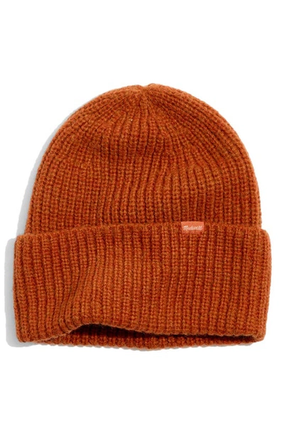 Madewell Cuffed Beanie In Heather Rust