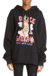 DOLCE & GABBANA FUNNY LOGO COTTON BLEND GRAPHIC HOODIE
