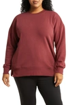 Zella Amazing Crewneck Sweatshirt In Burgundy Port