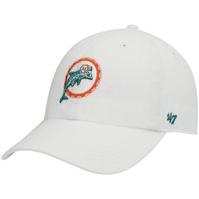 47 ' White Miami Dolphins Clean Up Legacy Adjustable Hat