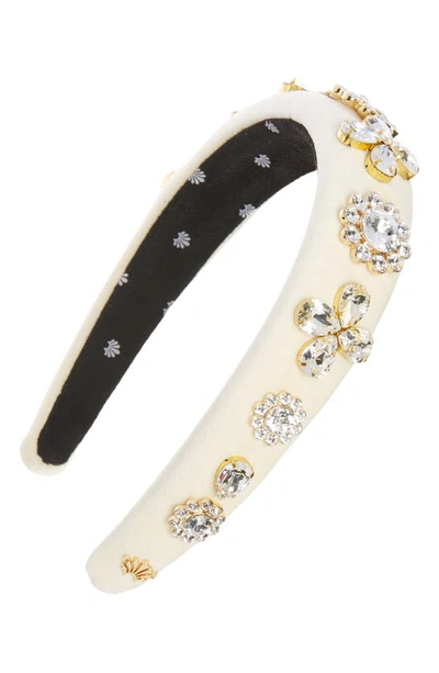 Lele Sadoughi Swarovski Crystal Medallion Headband In Ivory 100