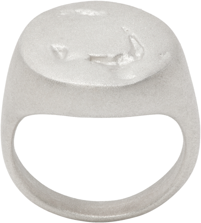 Pearls Before Swine Silver Engraved Ring In Satin 925 Silver