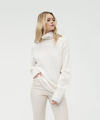 Naadam Luxe Cashmere Turtleneck Tunic In White