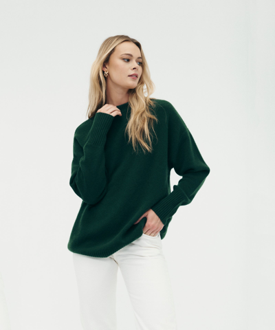 Naadam Luxe Cashmere Oversized Crewneck Sweater In Dark Green