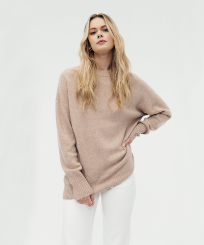 Naadam Luxe Cashmere Oversized Crewneck Sweater In Sand