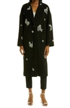 Cinq À Sept Cinq A Sept Gravis Crystal Embellished Coat In Black