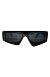 Fifth & Ninth Ivy 54mm Polarized Geometric Sunglasses In Black
