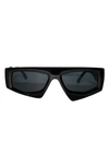 Fifth & Ninth Ivy 54mm Polarized Geometric Sunglasses In Black/black