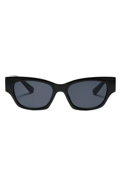 Fifth & Ninth Andi 51mm Polarized Rectangular Sunglasses In Black/ Black