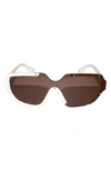 Fifth & Ninth Jolie 71mm Oversize Polarized Square Sunglasses In Brown