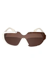 Fifth & Ninth Jolie 71mm Oversize Polarized Square Sunglasses In Cream/ Brown