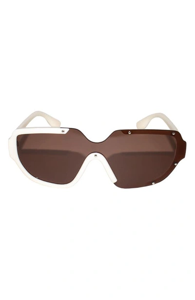 Fifth & Ninth Jolie 71mm Oversize Polarized Square Sunglasses In Brown