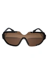 Fifth & Ninth Jolie 71mm Oversize Polarized Square Sunglasses In Black/ Brown