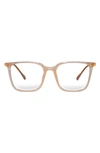 Fifth & Ninth Frankie 62mm Square Blue Light Blocking Glasses In Peach Tan/ Clear