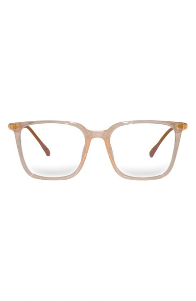 Fifth & Ninth Frankie 62mm Square Blue Light Blocking Glasses In Peach Tan/ Clear