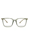 Fifth & Ninth Frankie 62mm Square Blue Light Blocking Glasses In Transparent Green/ Clear