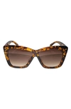 Fifth & Ninth Willow 57mm Polarized Cat Eye Sunglasses In Torte/ Brown