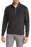 Cutter & Buck Adapt Quarter Zip Wind Resistant Knit Pullover In Black