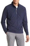Cutter & Buck Adapt Quarter Zip Wind Resistant Knit Pullover In Navy Blue