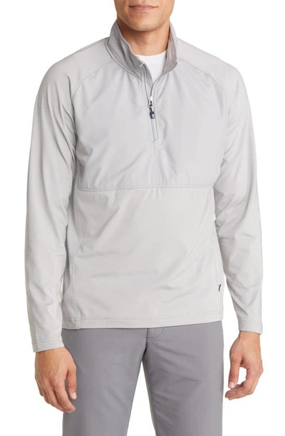 Cutter & Buck Adapt Quarter Zip Wind Resistant Knit Pullover In Polished
