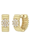 Bony Levy Cleo Diamond Cluster Hoop Earrings In 18k Yellow Gold