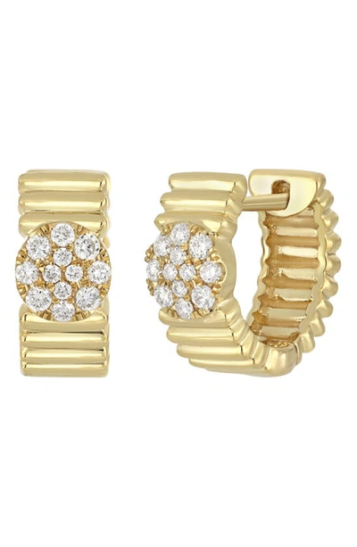Bony Levy Cleo Diamond Cluster Hoop Earrings In 18k Yellow Gold