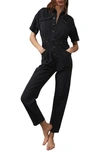 Free People Marci Denim Jumpsuit In Iron Black