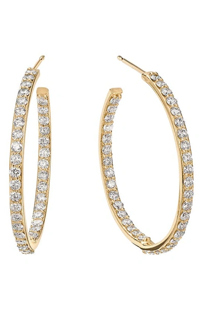 Lana Flawless 14k Yellow Gold Inside Outside Hoop Earrings With Diamonds