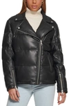 LEVI'S FAUX LEATHER MOTO PUFFER JACKET