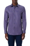 Bugatchi Ooohcotton® Print Button-up Shirt In Mocha